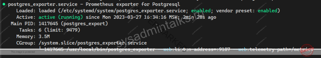 postgres_exporter svc status